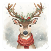Cute Rendier Kerst Sticker