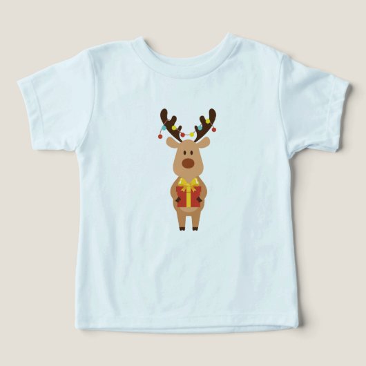 Cute Rendier Kerst T-shirt voor Peuters (Design voorkant)