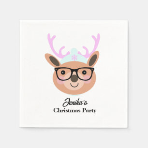 Cute Rendier Kerstfeest Party Sjaal Hoed Bril Servet