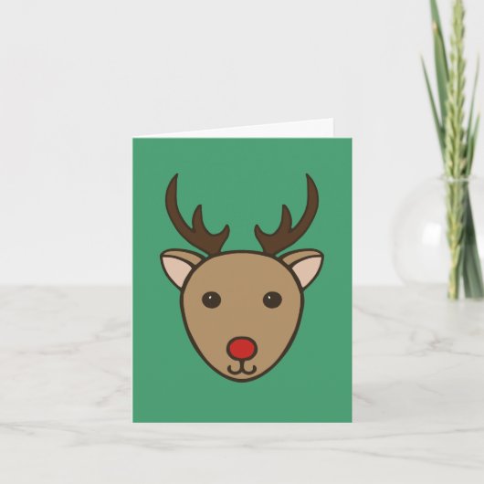 Cute Rendier Kerstkaart Feestdagen Kaart (Voorkant)