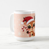 Cute Rendier Kerstmoker Koffiemok (Voorkant links)