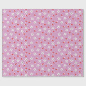 Cute Rendier Kerstmuts Modern Kerstpatroon Cadeaupapier (Vlak)