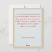 Cute rendier kerstwens beige retro kerstkaart (Achterkant)
