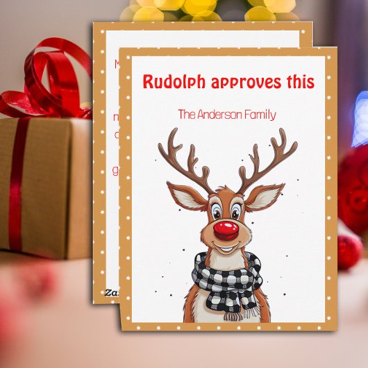 Cute rendier kerstwens beige retro kerstkaart