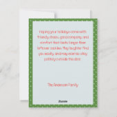 Cute rendier kerstwens groene retro kerstkaart (Achterkant)