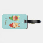 Cute Rendier Kinderen Kerstmis Bagage Label (Achterkant horizontaal)