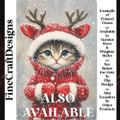 Cute Rendier Kitten In Rode Jas AK6F Decoupage Tissuepapier