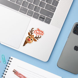 Cute Rendier “Prettig Kerstfeest” Sticker