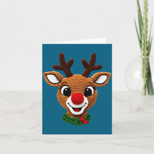 Cute rendier Rudolf gehaakte kerst pyjama Holiday Kaart
