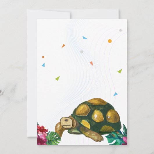 Cute Reptile Th-Kind Birthday Party Kaart (Achterkant)