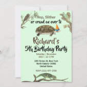 Cute Reptile Th-Kind Birthday Party Kaart (Voorkant)