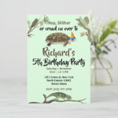 Cute Reptile Th-Kind Birthday Party Kaart (Staand voorkant)