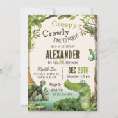 Cute Reptile Th-Kind Birthday Party Kaart (Voorkant)