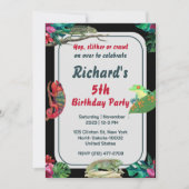 Cute Reptile Th-Kind Birthday Party Kaart (Voorkant)