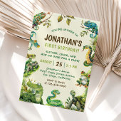 Cute Reptile Th-Kind Birthday Party Kaart