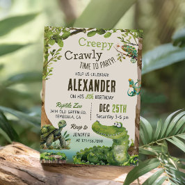 Cute Reptile Th-Kind Birthday Party Kaart