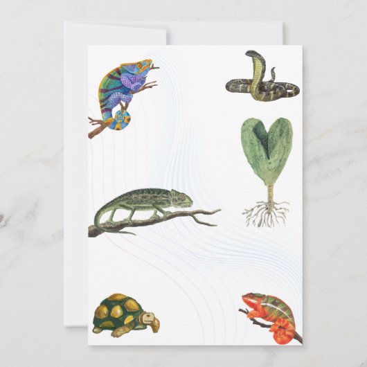 Cute Reptile Th-Kind Birthday Party Kaart (Achterkant)