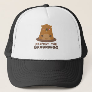 Cute Respect the Groundhog Woodchuck Groundhog Day Trucker Pet