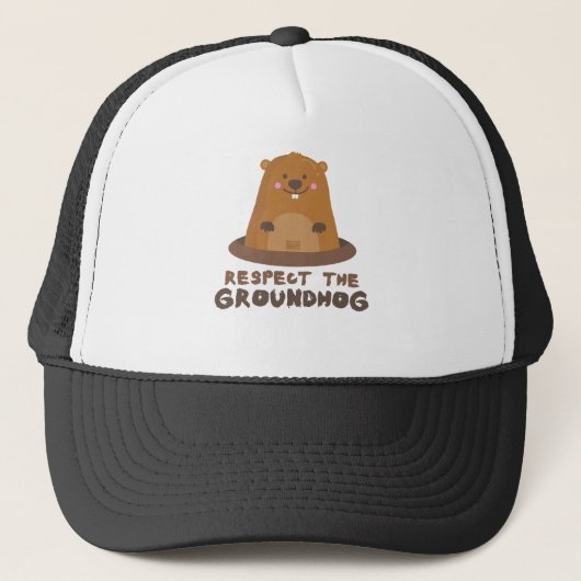 Cute Respect the Groundhog Woodchuck Groundhog Day Trucker Pet (Voorkant)