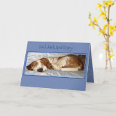 Cute Retirement Card W/Slaapend Basset Hound Kaart (Gele Bloem)