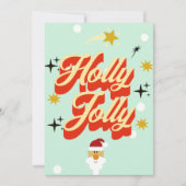 Cute Retro 50s Typography Holly Jolly Christmas Ca Kaart (Voorkant)
