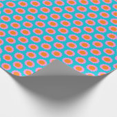 Cute Retro 60s Turquoise Mod Flower Pattern Cadeaupapier (Hoek)