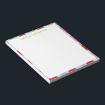 Cute Retro Aardbery Fruit Pattern Personalized Notitieblok<br><div class="desc">Het retro-esthetisch fruitpatroon met aardbeien in rood,  roze en lichtblauw.</div>