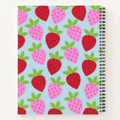 Cute Retro Aardbery Fruit Pattern Personalized Notitieboek (Achterkant)