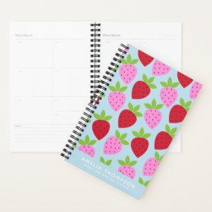 Cute Retro Aardbery Fruit Pattern Personalized Planner