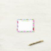 Cute Retro Aardbery Fruit Pattern Personalized Post-it® Notes (Op bureau)