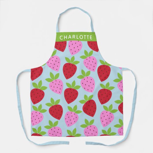 Cute Retro Aardbery Fruit Pattern Personalized Schort (Voorkant)