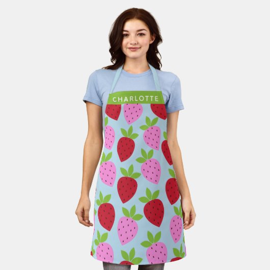 Cute Retro Aardbery Fruit Pattern Personalized Schort (Gedragen)