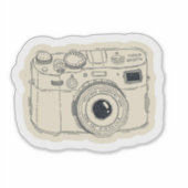 Cute Retro Aesthetic Camera Sticker (Voorkant)