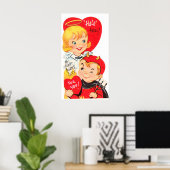 Cute retro  Angel Valentijn poster (Thuiskantoor)