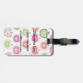 Cute retro-appelpatroon bagagelabel (Achterkant horizontaal)