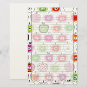 Cute retro-appelpatroon briefpapier (Voorkant / Achterkant)