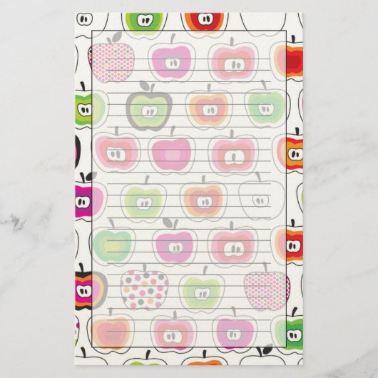 Cute retro-appelpatroon briefpapier (Voorkant)