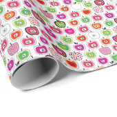 Cute retro-appelpatroon cadeaupapier (Rol Hoek)