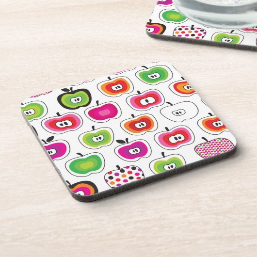 Cute retro-appelpatroon drankjes onderzetter (Linkerzijde)