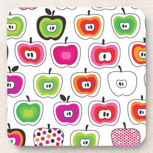 Cute retro-appelpatroon drankjes onderzetter (Voorkant)