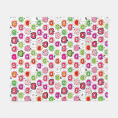 Cute retro-appelpatroon fleece deken (Voorkant (Horizontaal))
