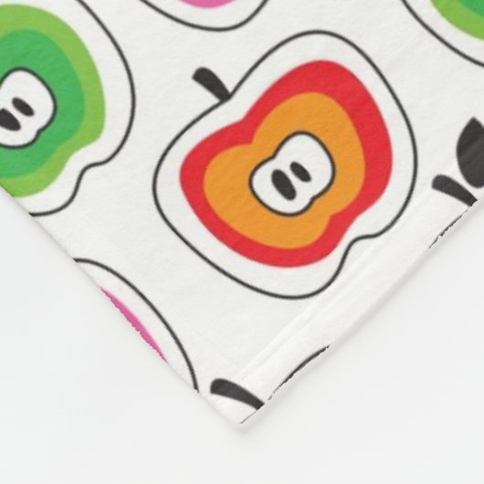 Cute retro-appelpatroon fleece deken (Hoek)