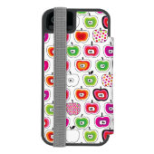 Cute retro-appelpatroon incipio iPhone portemonnee hoesje (Agenda Achterkant)