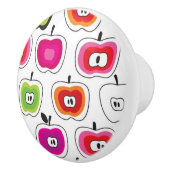 Cute retro-appelpatroon keramische knop (Rechts)