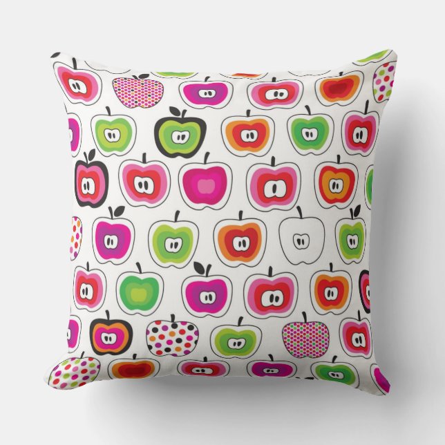 Cute retro-appelpatroon kussen (Voorkant)