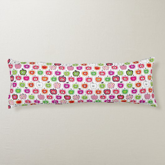 Cute retro-appelpatroon lichaamskussen (Achterkant)