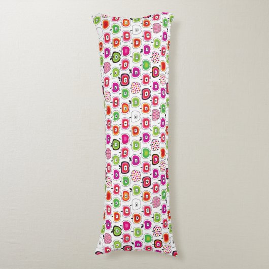 Cute retro-appelpatroon lichaamskussen (Voorkant Verticaal)