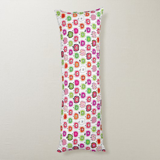 Cute retro-appelpatroon lichaamskussen (Achterkant (Verticaal))