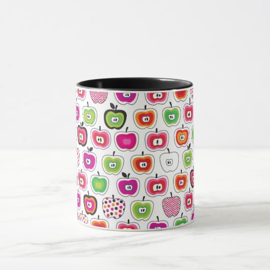 Cute retro-appelpatroon mok (Midden)
