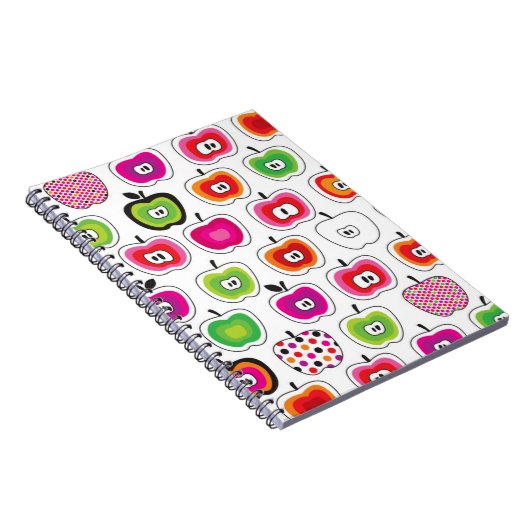 Cute retro-appelpatroon notitieboek (Rechterzijde)